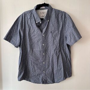 Penguin Heritage Slim Fit Men's XL Short Sleeve Button Skate board print Blue